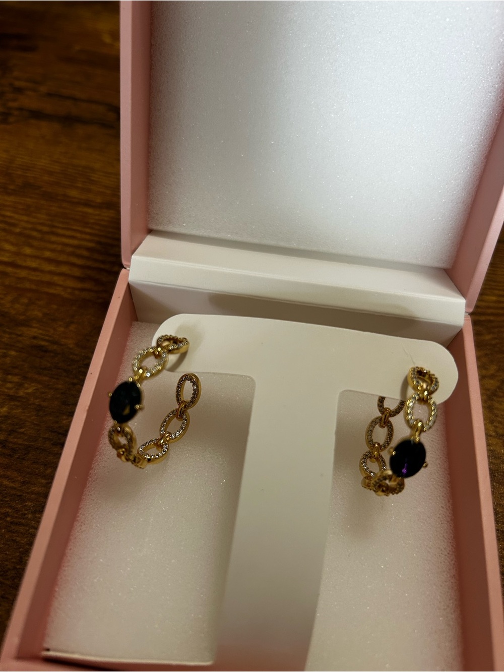 Bomb Party Summer Jewel Candy “This Is Your Moment” Gold Hoop Earrings - Picture 2 of 3